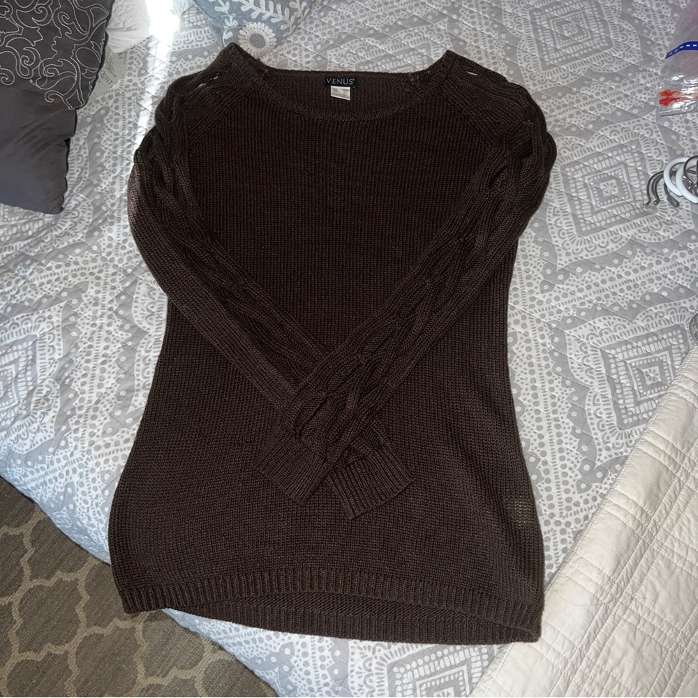 Venus tunic sweater brown small EUC